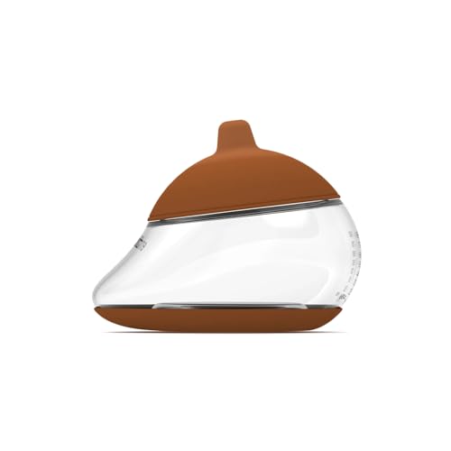 Emulait Anatomy Baby Bottle – Breast-Shaped, Natural Flow Nipple with Anti-Colic Valve – Closest to Breastfeeding for Newborns & Infants, Deep, Shape 1 - color: Deep