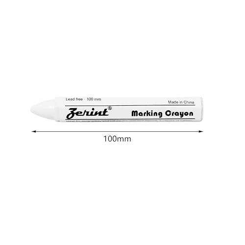 Industrial Wax Marking Crayons - White (5-Pack) for Tires, Metal, Wood, Glass & Plastic - 100mm Long-Lasting Crayons, High Visibility & Scratch Resistant(HT-921W) - color: White