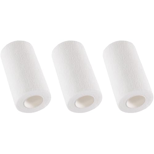 IndigoCase 3 Pack Self Adhesive Bandage Wrap 4 Inch x 5 yd Elastic Tape - color: White, size: 4 Inch - 3 Pack