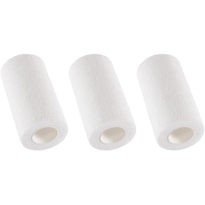 IndigoCase 3 Pack Self Adhesive Bandage Wrap 4 Inch x 5 yd Elastic Tape - color: White, size: 4 Inch - 3 Pack