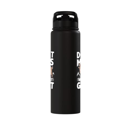 Don´t Mess With My Goat Cute Coat Pygmy Goat Farmer Stainless Steel Insulated Water Bottle - color: Black