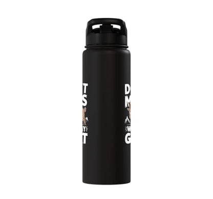 Don´t Mess With My Goat Cute Coat Pygmy Goat Farmer Stainless Steel Insulated Water Bottle - color: Black