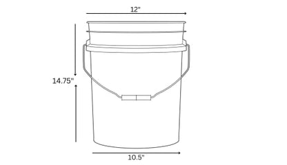 House Naturals 5 Gallon Plastic Food Grade Made in USA Bucket with Screw On Airtight lid (Pack of 2)