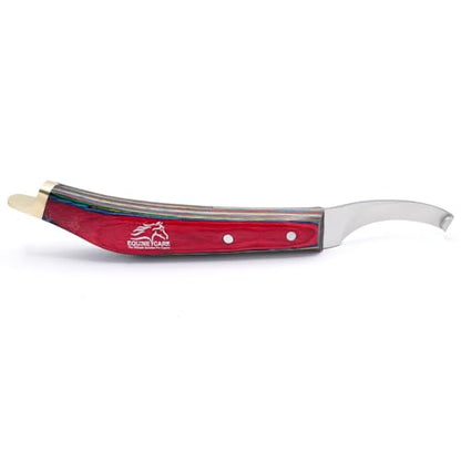 Equine Care Farrier Hoof Knife, Left-Handed, Brass Cap for Horse Shoeing - style: Left Handed