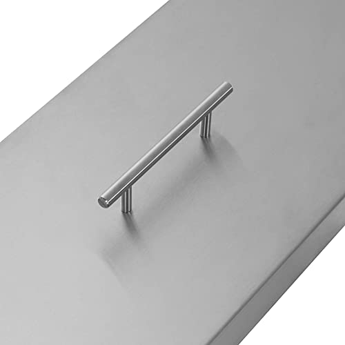 Celestial Fire Pit Cover for 48”x6” Linear Burner Pan (51" x 9" Actual Size), Commercial Grade, Stainless Steel, Reinforced Wrapped Edge - size: 51" x 9"