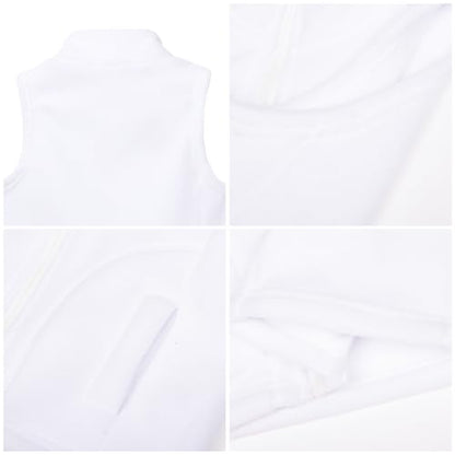 Mud Kingdom Boys Girls Polar Fleece Vest Jacket Ligntweight Plain Vest Full Zipper Sleeveless - color: White, size: 10