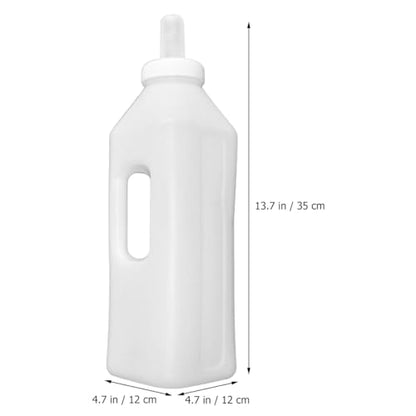 ibasenice Calf Sheep Milk Bottle 3L with Handle, Silicone Nipples & Lid for Orphaned Lambs Calves Puppies, Ergonomic Feeder for Farm Home Use