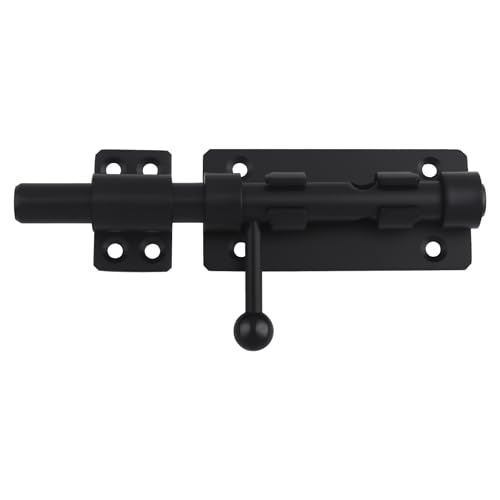 Barrel Bolt Latch, 6.3" Heavy Duty Gate Latch Slide Lock Solid 304 Stainless Steel Bolt Lock for Inside Door, Finished Shed Door Latch (2 Pack, Black) - color: Black 6inch