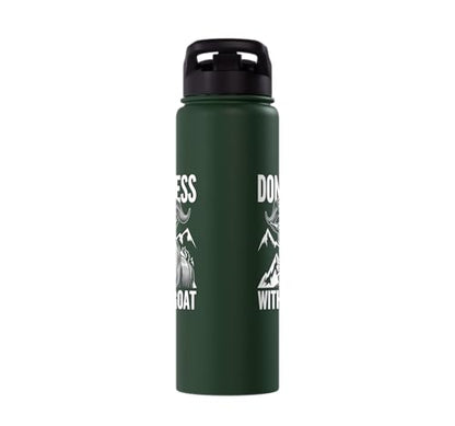 Don´t Mess With My Goat Cute Coat Pygmy Goat Farmer Stainless Steel Insulated Water Bottle - color: Dark Green
