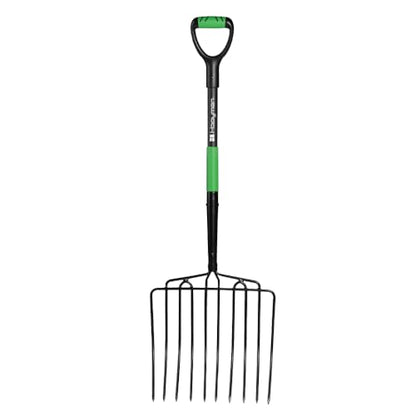 Hooyman 4-Tine & 5-Tine Pitch Forks, Ensilage Fork - Heavy Duty Construction, Ergonomic No-Slip H-Grip Handles, Fiberglass Cores for Gardening, Yardwork, Farming & Outdoors