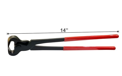 Professional 14" Hoof Nipper with PVC Covered Handle-Heavy-Duty Horse Farrier Tool for Precise Hoof Trimming,Hoof Maintenance,Shoe Removal,Equine Hoof Care–Ergonomic Design for Optimal Grip &Control