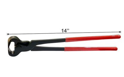 Professional 14" Hoof Nipper with PVC Covered Handle-Heavy-Duty Horse Farrier Tool for Precise Hoof Trimming,Hoof Maintenance,Shoe Removal,Equine Hoof Care–Ergonomic Design for Optimal Grip &Control