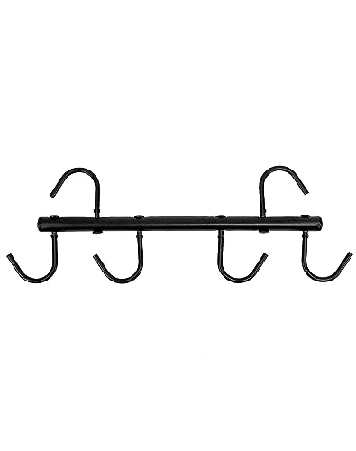 QWORK Steel Tack Rack with Swivel Hooks, 2 Pcs Portable Tack Hangers, 17" Horse Tack Holder