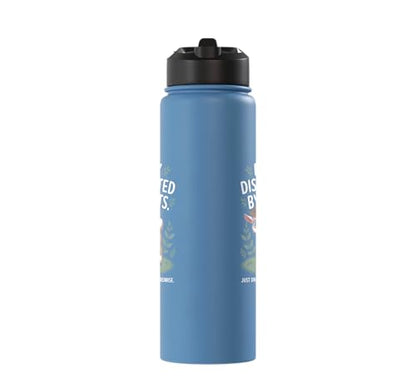 Easily Distracted by Goats Cute Coat Pygmy Goat Farmer Stainless Steel Insulated Water Bottle - color: Light Blue