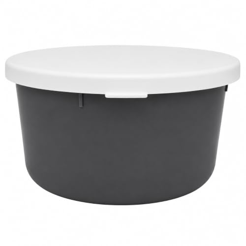 Correct Connect Mini 1 Gallon Horse Feed Storage Bowl with Snap Lid, Feed Container for Treats and Supplements, BPA Free Food Grade Feed Bucket, Stackable (Grey) - color: Grey
