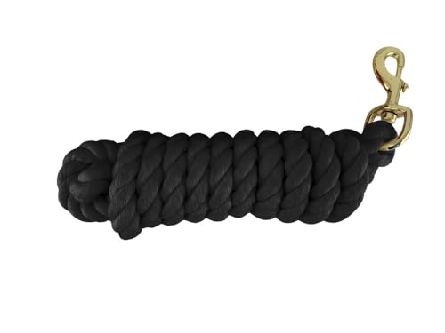 Showman 10' Braided Cotton Lead w/Brass Snap - color: Black