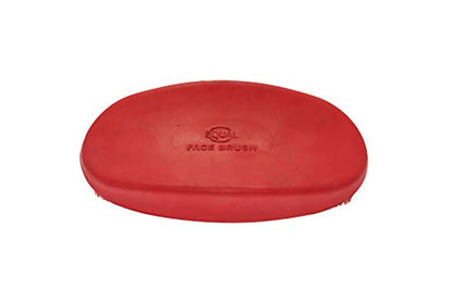 Grewal Equestrian Oval Face Grooming & Bathing Curry Brush for Horses, Dogs, Cats, & Other Pets - Very Soft Bristles (Red) - color: Red