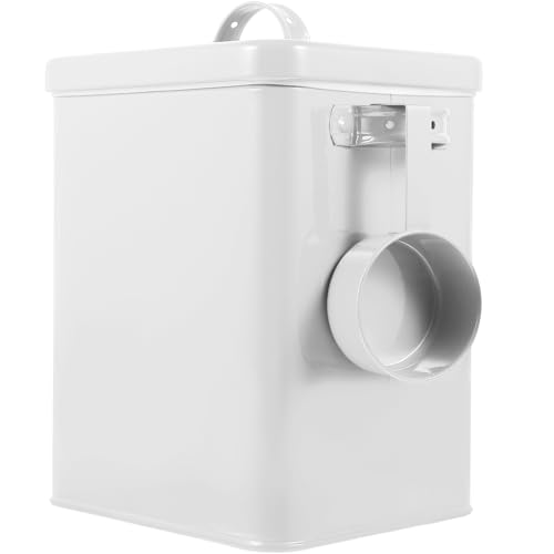 BESTOYARD Metal Storage Bucket with Airtight Lid Iron Food Canister for Grain Flour Laundry Powder Pet Treats 9.05 X 7.28 X 6.49 in Kitchen Counter and Pantry Organizer