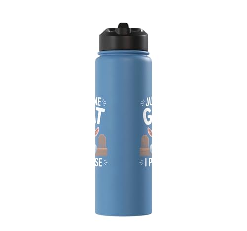 Just One Goat I Promise Cute Coat Pygmy Goat Farmer Stainless Steel Insulated Water Bottle - color: Light Blue