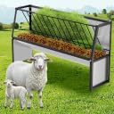 Pasture Hay Feeder Black, 5-Ft Long, 75 Gallon Capacity Livestock Feeder with Deeper Feeding Pan, Heavy Duty Galvanized All Steel Frame, Easy to Assemble and Carry