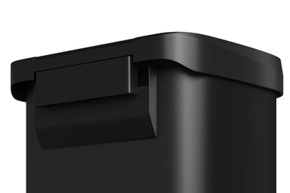 Garvee 13 gal / 50 L Metal Trash Can with Lid, Large Garbage Can for Kitchen, Rustproof Step-on Kitchen Metal Trash Bin with Liner Rim, Rear Handle, Soft Close Plastic Lid, Black - color: Black, size: 13.2 Gallons