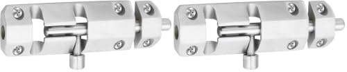 Alise Barrel Bolt Latch 4 inch,Slide Bolt Latch Lock Solid 304 Stainless Steel Slide Gate Latches Safety Door Lock Hardware for Interior Outdoor Fence Gate Wooden Barn Doors,Brushed (Pack of 2) - color: Brushed Nickel, size: 4 Inch (Pack of 2)