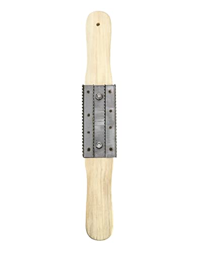 QWORK Buffing Wheel Rake, 15" Polishing Rake with Wooden Handle and Stainless Steel Head for Removing Residual Compounds and Metal