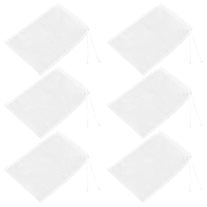 6 Pieces Nut Milk Bags Nylon Food Strainer Bags 200 Micron Milk Filter Bag Nylon Straining Bag Fine Mesh Nut Milk Bag Fine Mesh Filter Bag Coffee Filter Bag Tea Filter Bag(White, 6x8 inch)