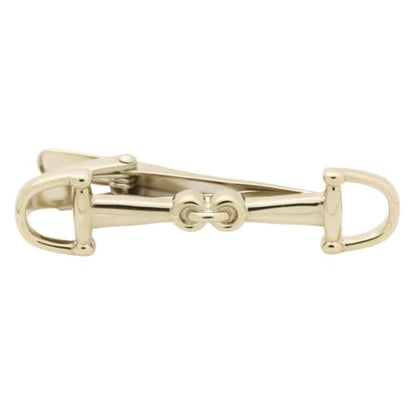 Horse Bit Tie Clip Tie Bar Silver Gold - color: Gold