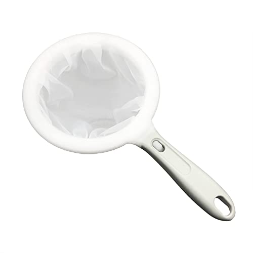 2 IN 1 Kitchen Ultra-fine Mesh Filter Nylon Sieve Food Strainer 400 Mesh Filtering Colander Portable Reusable Sifter with Detachable Handle - color: 400Mesh Grey Handle