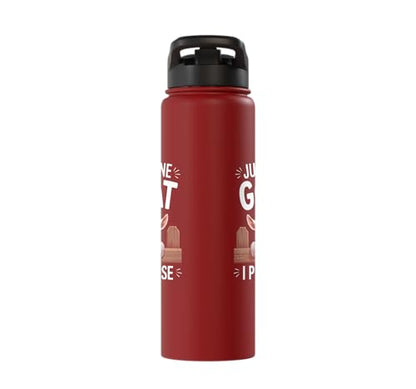 Just One Goat I Promise Cute Coat Pygmy Goat Farmer Stainless Steel Insulated Water Bottle - color: Red