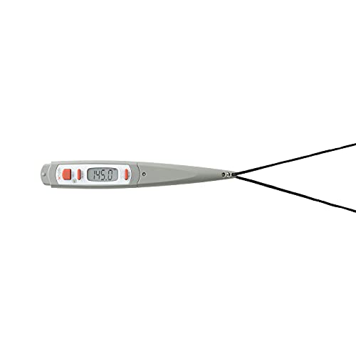 Taylor 9847 Waterproof Digital Instant Read Meat Food Grill BBQ Kitchen Cooking Thermometer, Comes with Sleeve Extender and Lanyard - color: Gray