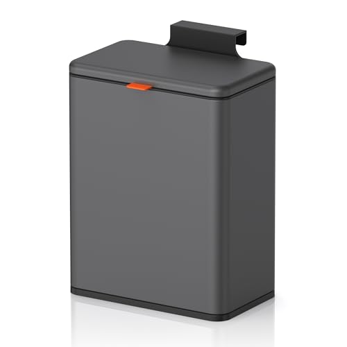Mbillion 2.1 Gal Brushed Black Hanging Stainless Steel Compost Bin - color: Brushed Black, size: 2.1 Gal
