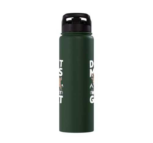 Don´t Mess With My Goat Cute Coat Pygmy Goat Farmer Stainless Steel Insulated Water Bottle - color: Dark Green