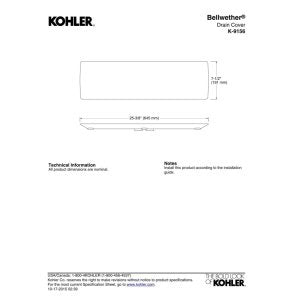 KOHLER 9156-NX Bellwether Aluminum Drain Cover for 60-Inch x 32-Inch Shower Base, Brushed Nickel - color: Brushed Nickel