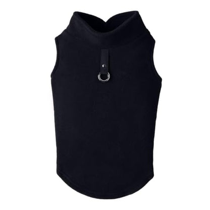 Gooby Fleece Vest Dog Sweater, Black, Small - color: Black, size: Small (Around 6-lb)