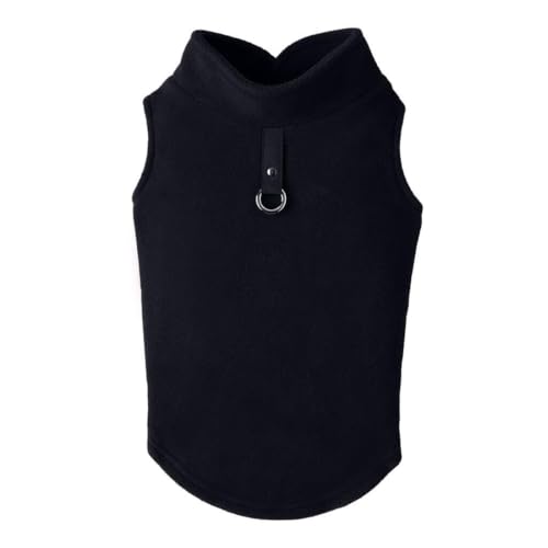 Gooby Fleece Vest Dog Sweater, Black, Large - color: Black, size: Large (Around 18-lb)