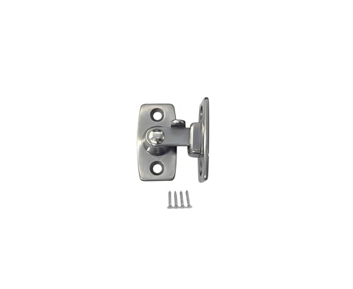 QCAA Heavy Forged Solid Brass Door Latch, 90 Degree Right Angle Door Latch Buckle for Doors & Windows, Small, 1.75", Satin Nickel, 1 Pack, Made in Taiwan - color: Satin NKL-1.75", size: 1 Pack