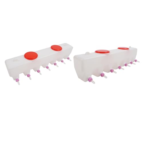 Livestock Milk Feeder 14 Nipple Double Sided Design for Lambs Calves and Piglets 9L Capacity with Silicone Drink Nipples and Check Valve