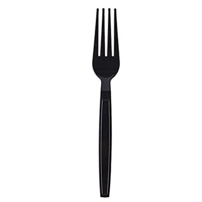 Plastic Fork Disposable Individually Packaged Forks Black 7-Inch Commercial Take Away Forks,Super Hard Mass Heavy Individually Wrapped Fork 100 PCS - size: Forks