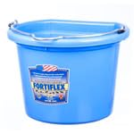 F.o.r.t.i.f.l.e.x. Flat Back Feed Bucket for Dogs/Cats and Small Animals, 8-Quart (Sky Blue) - color: Sky Blue