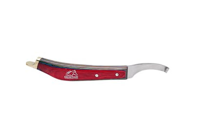 Equine Care Farrier Hoof Knife, Left-Handed, Brass Cap for Horse Shoeing - style: Left Handed