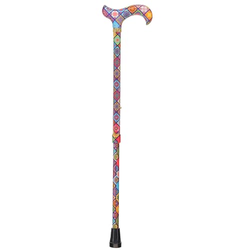 Royal RC Canes Walking Sticks for Men and Women - Stylish Designer Fashionable Adjustable Derby Canes - Lightweight Aluminum Cool Walking Sticks with HD Patterns - color: Colorful Collage
