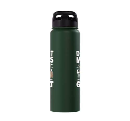 Don´t Mess With My Goat Cute Coat Pygmy Goat Farmer Stainless Steel Insulated Water Bottle - color: Dark Green
