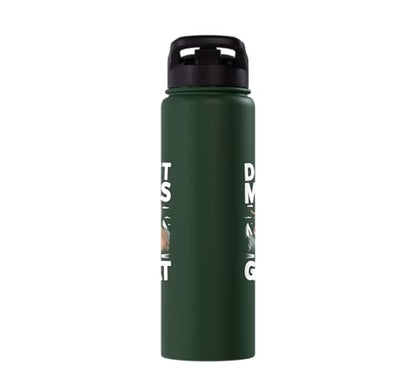 Don´t Mess With My Goat Cute Coat Pygmy Goat Farmer Stainless Steel Insulated Water Bottle - color: Dark Green