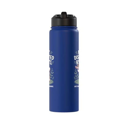 Easily Distracted by Goats Cute Coat Pygmy Goat Farmer Stainless Steel Insulated Water Bottle - color: Royal Blue