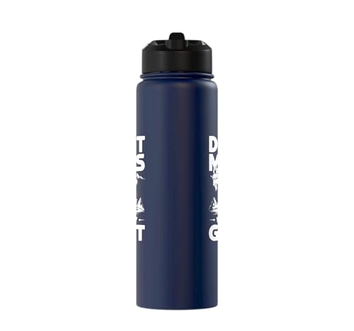 Don´t Mess With My Goat Cute Coat Pygmy Goat Farmer Stainless Steel Insulated Water Bottle - color: Navy Blue