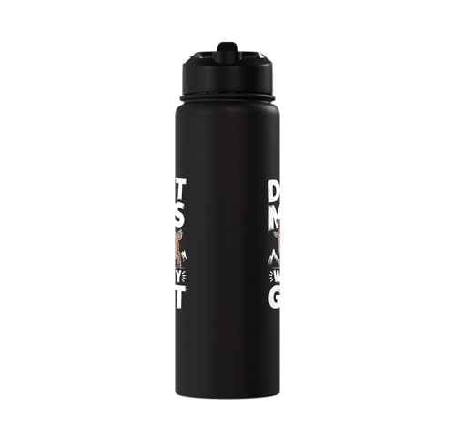 Don´t Mess With My Goat Cute Coat Pygmy Goat Farmer Stainless Steel Insulated Water Bottle - color: Black