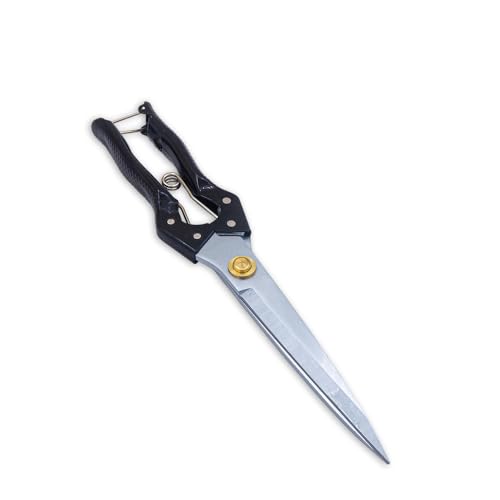Hand Shears for Gardening or Sheep Shearing - Manganese Stainless Steel Topiary/hedge scissors for Pruning GD-010-U - color: Silver Blades + Black Handle
