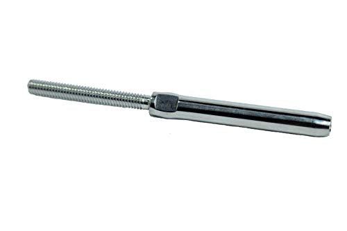 VistaView Stainless Steel Hand-Crimp Threaded Terminal for 1/4" Cable (Lot of 100) - size: Lot of 100